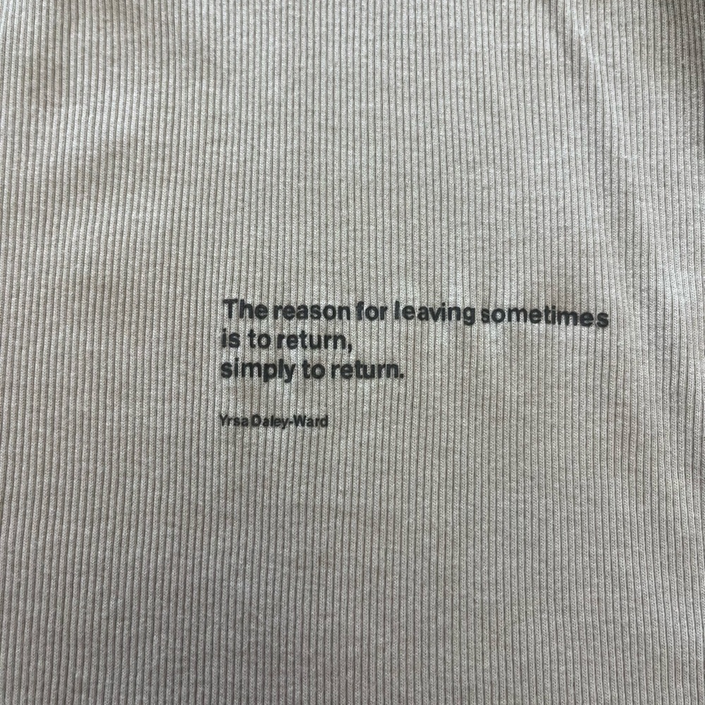 H&M Cream Ribbed Tank with Text Detail - Picture 2 of 5